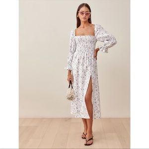 REFORMATION HYLAND LINEN DRESS IN SINEAD